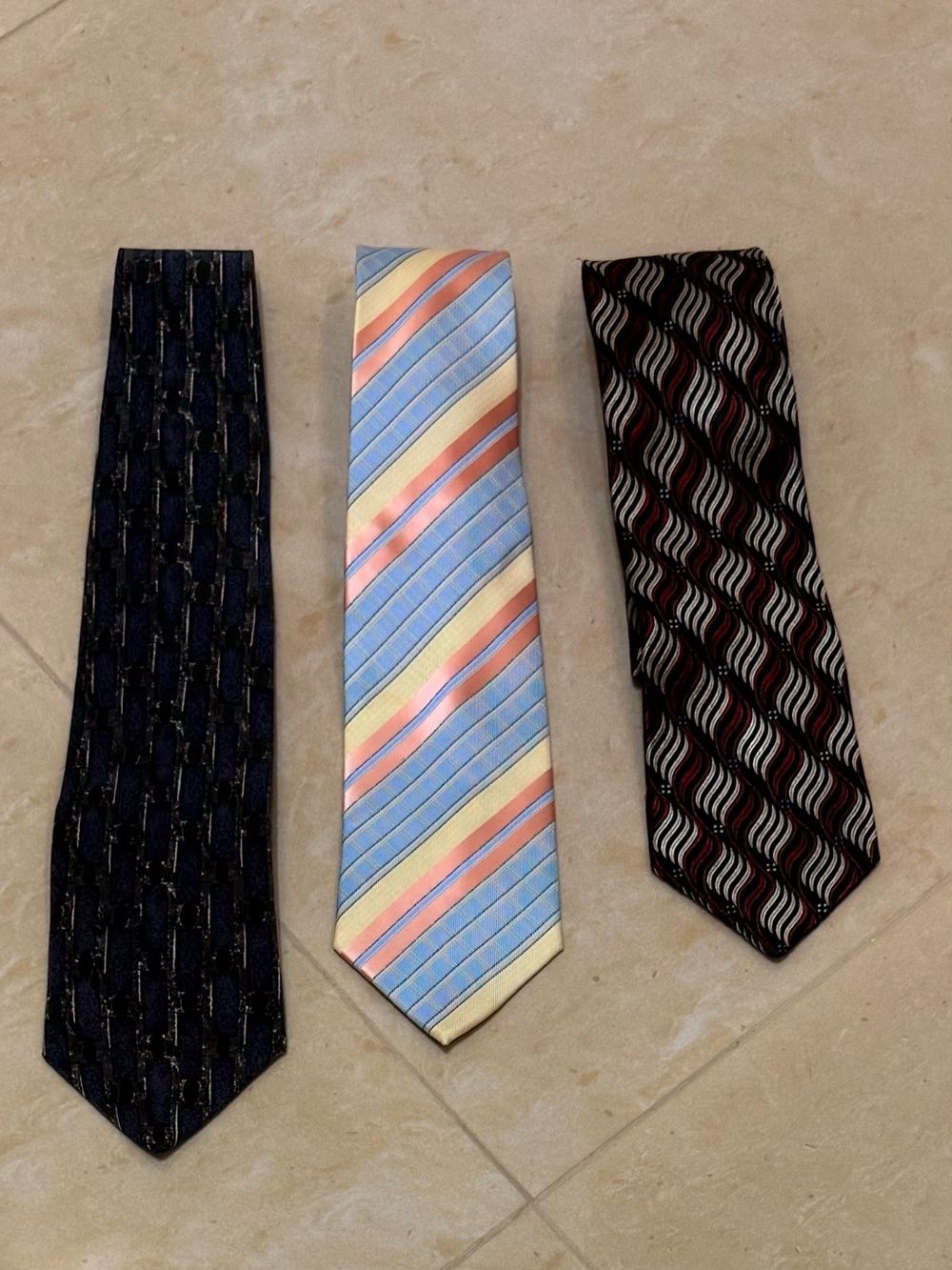 Zylos ,Divino & Piatelli Pastel and Patterned Men’s Necktie set of 3 silk